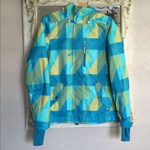 O’Neill snow jacket. Bright geometric. Size XS